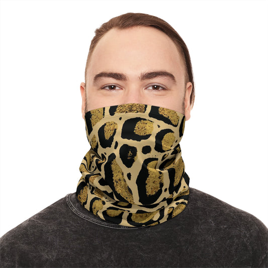 Clouded Leopard Neck Gaiter With Drawstring